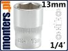 Nasadka Sześciokątna krótka 1/4-13mm YATO 1412 CRV